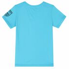 Boys Blue Holographic Logo T-shirt, 4, hi-res