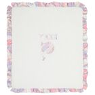 Baby Girls White & Pink Ruffled Iride Blanket, 2, hi-res