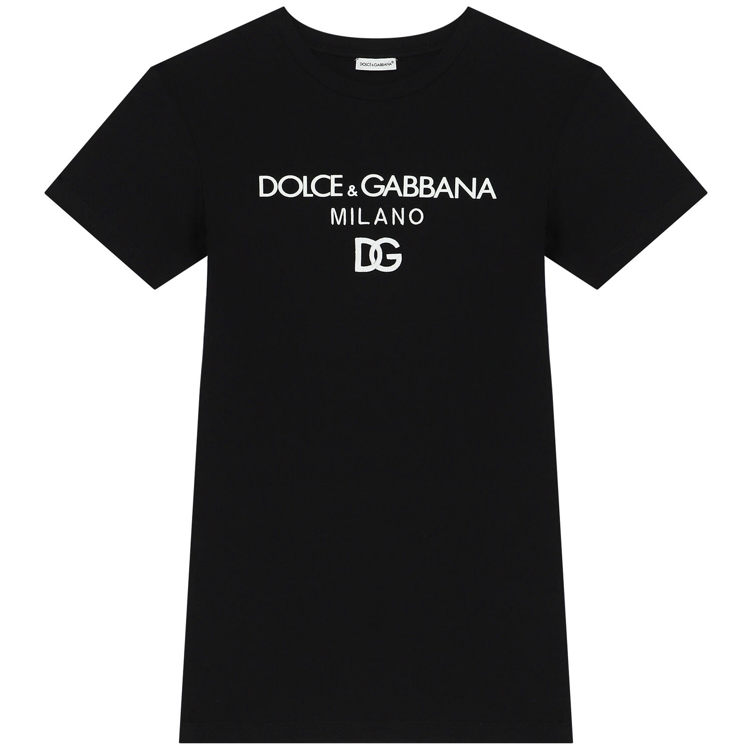 Girls Black Logo T-Shirt Dress, 1, hi-res