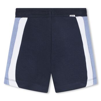 Younger Boys Navy Blue Striped Shorts