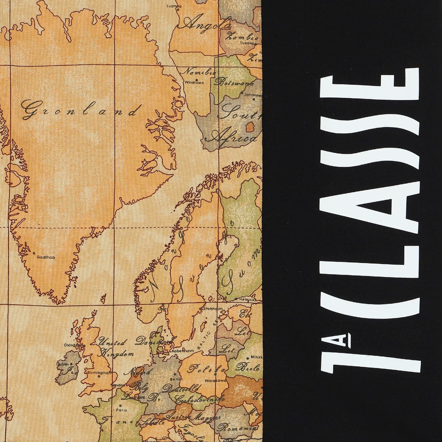 Boys Black & Beige Geo Map T-Shirt, 1, hi-res