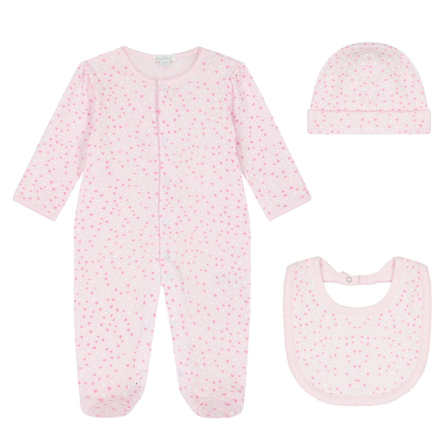 Baby Girls Pink Hearts Babygrow Gift Set, 1, hi-res