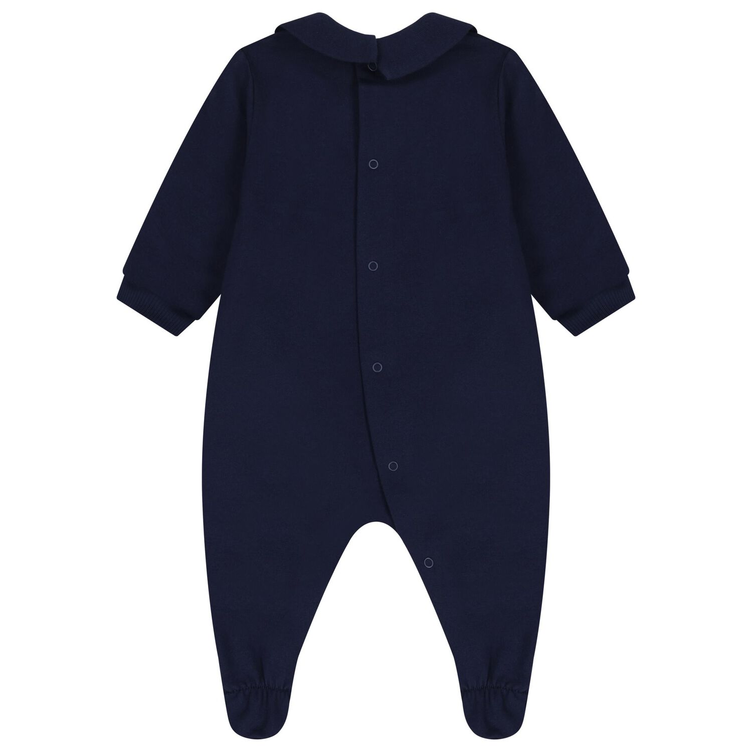 Navy Blue Teddy Bear Logo Babygrow, 5, hi-res