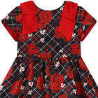 Girls Navy Blue & Red Tartan Dress, 1, hi-res