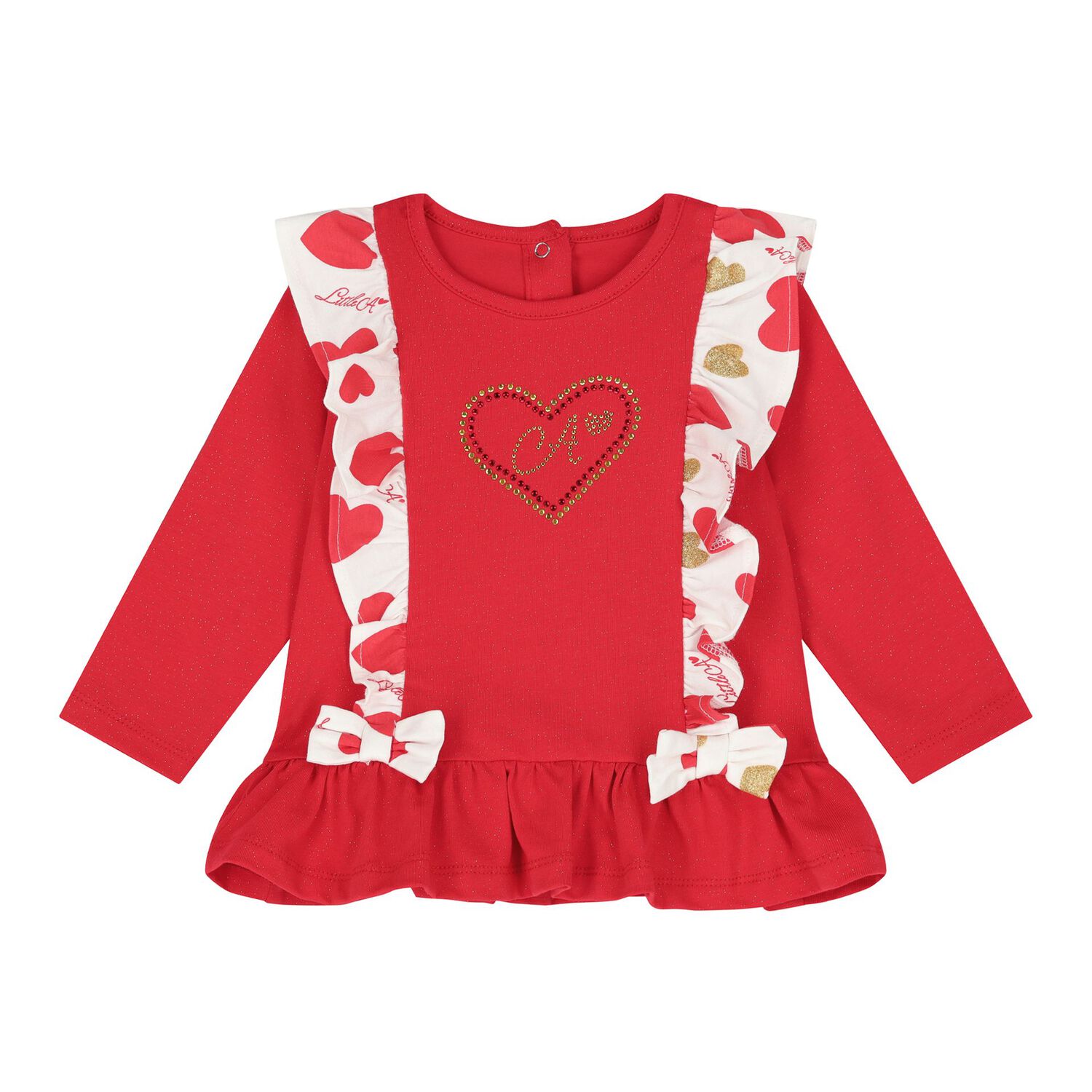 Baby Girls Red Heart Leggings Set, 1, hi-res image number null