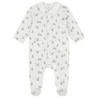 Baby Boys Ivory & Blue Teddy Bear Babygrow, 1, hi-res