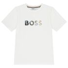 Boys White Logo T-Shirt, 1, hi-res