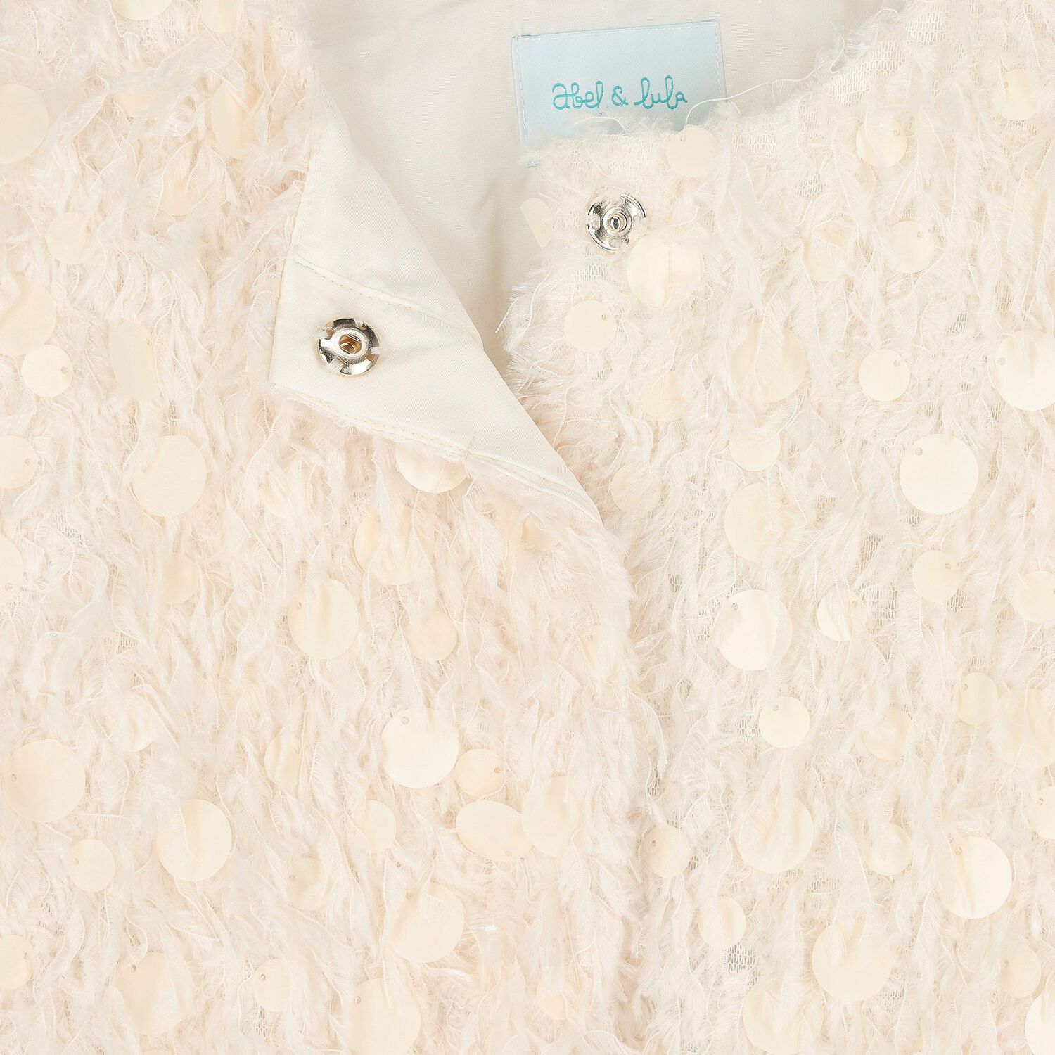 Girls Ivory Sequin & Fringe Cardigan, 1, hi-res