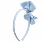 Girls Blue Bow Headband, 1, hi-res