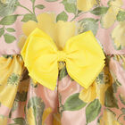 Girls Pink Floral Jacquard Dress, 1, hi-res