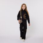 Girls Black & Gold Logo Hooded Top, 1, hi-res