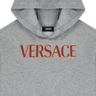 Grey & Burgundy Logo Hooded Top, 1, hi-res