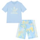 Blue Logo Shorts Set, 1, hi-res
