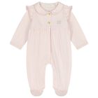 Baby Girls Pink Logo Ruffled Babygrow, 2, hi-res