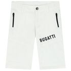 Boys White Logo Shorts, 1, hi-res