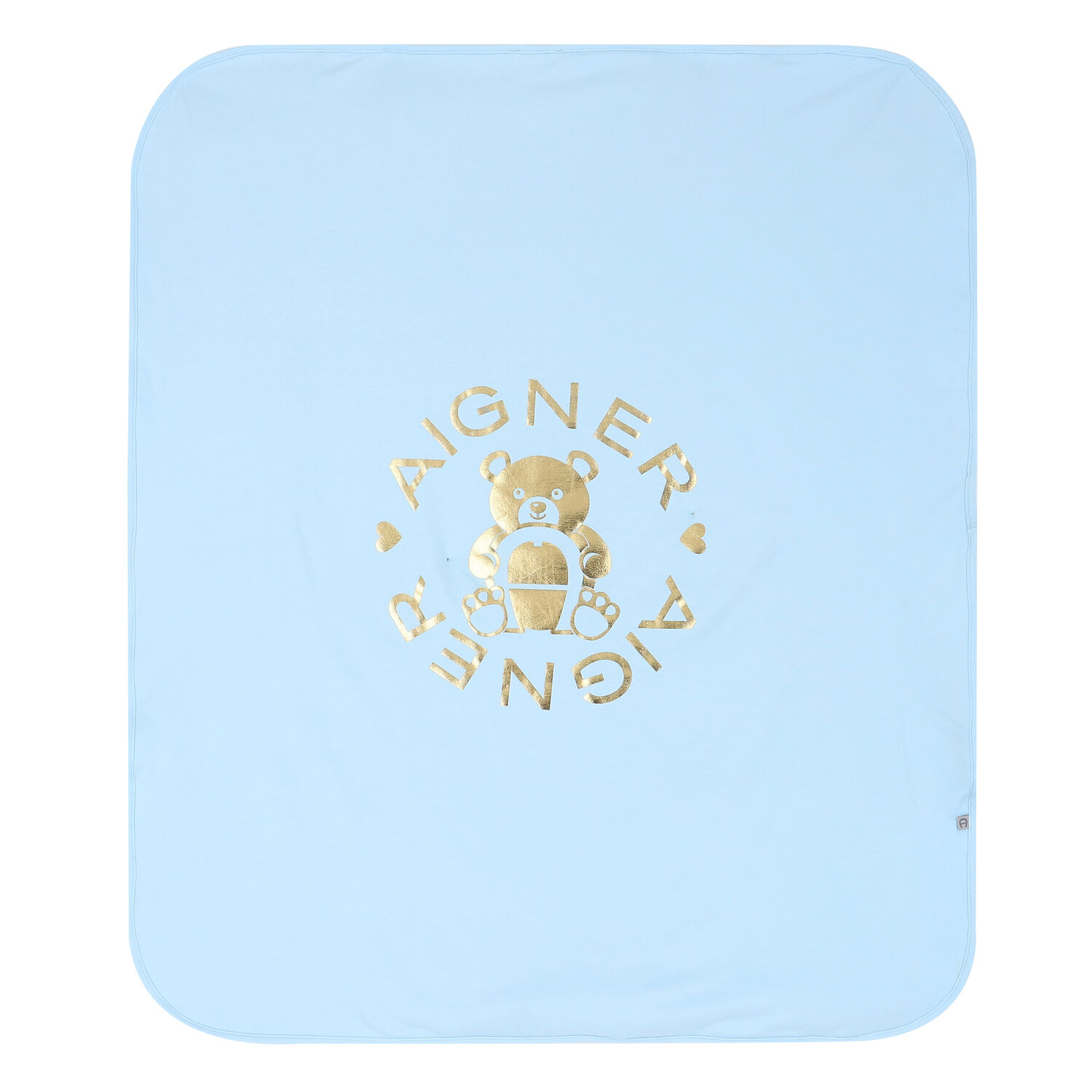 Blue & Gold Teddy Baby Blanket, 2, hi-res