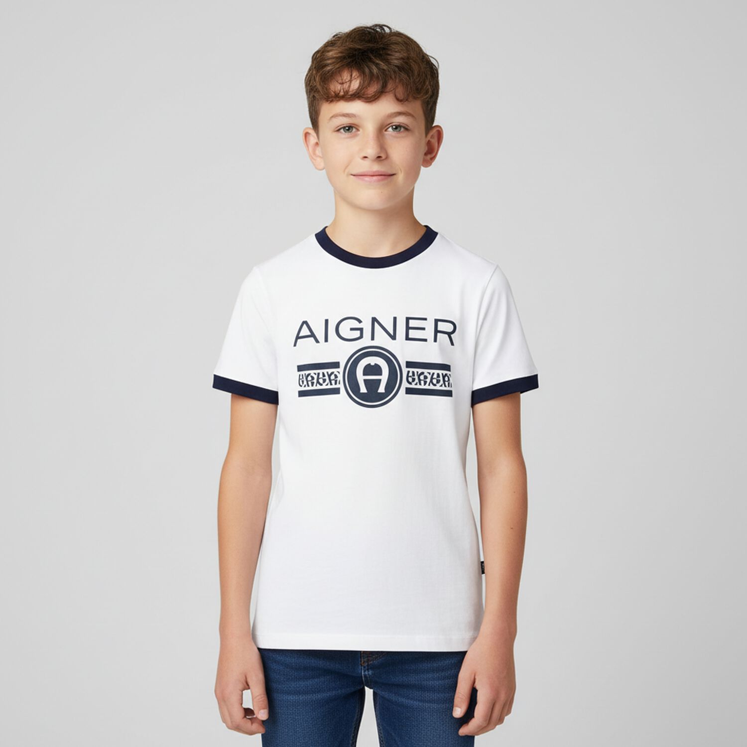 Boys White Logo T-Shirt, 1, hi-res image number null
