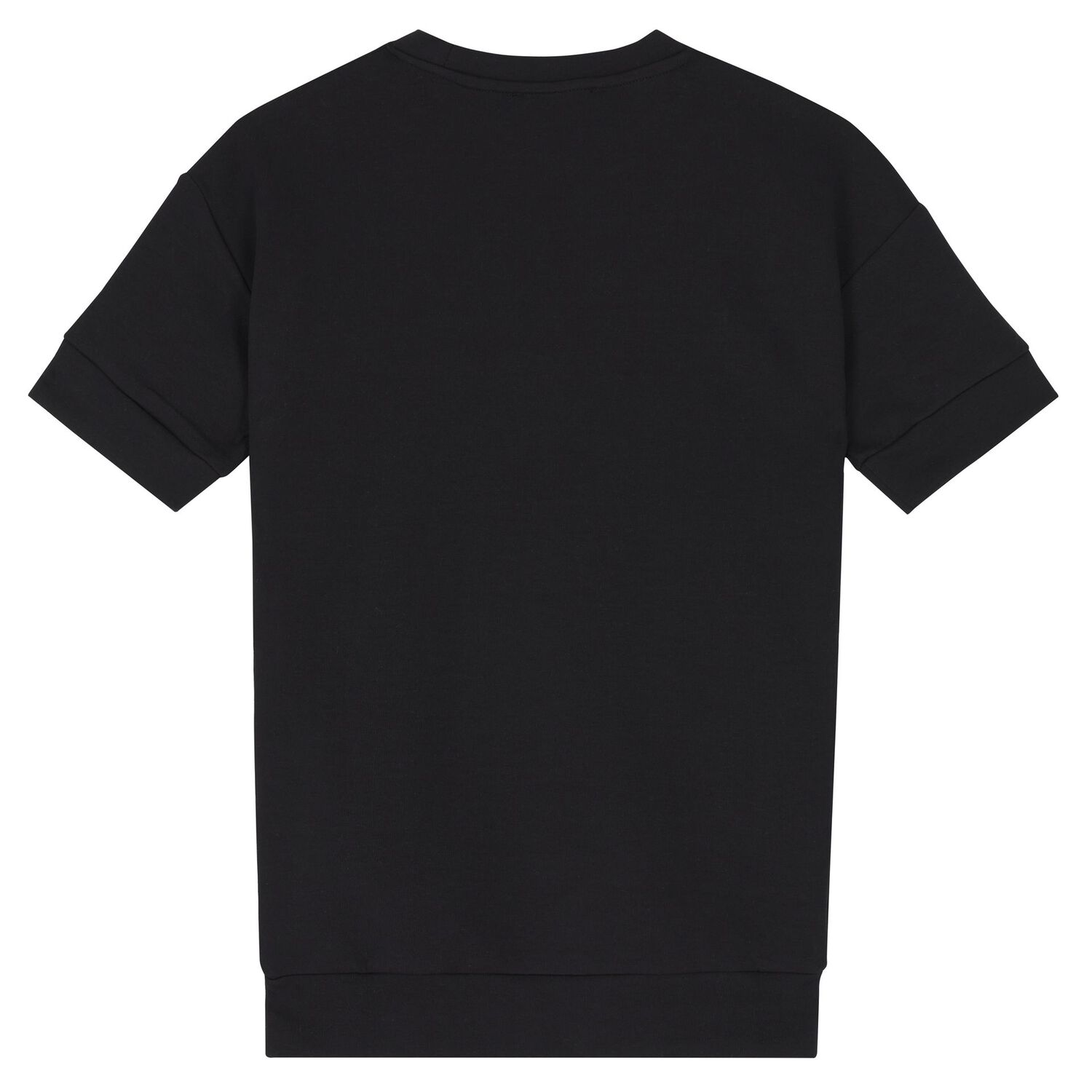 Girls Black Embellished Logo Dress, 1, hi-res image number null