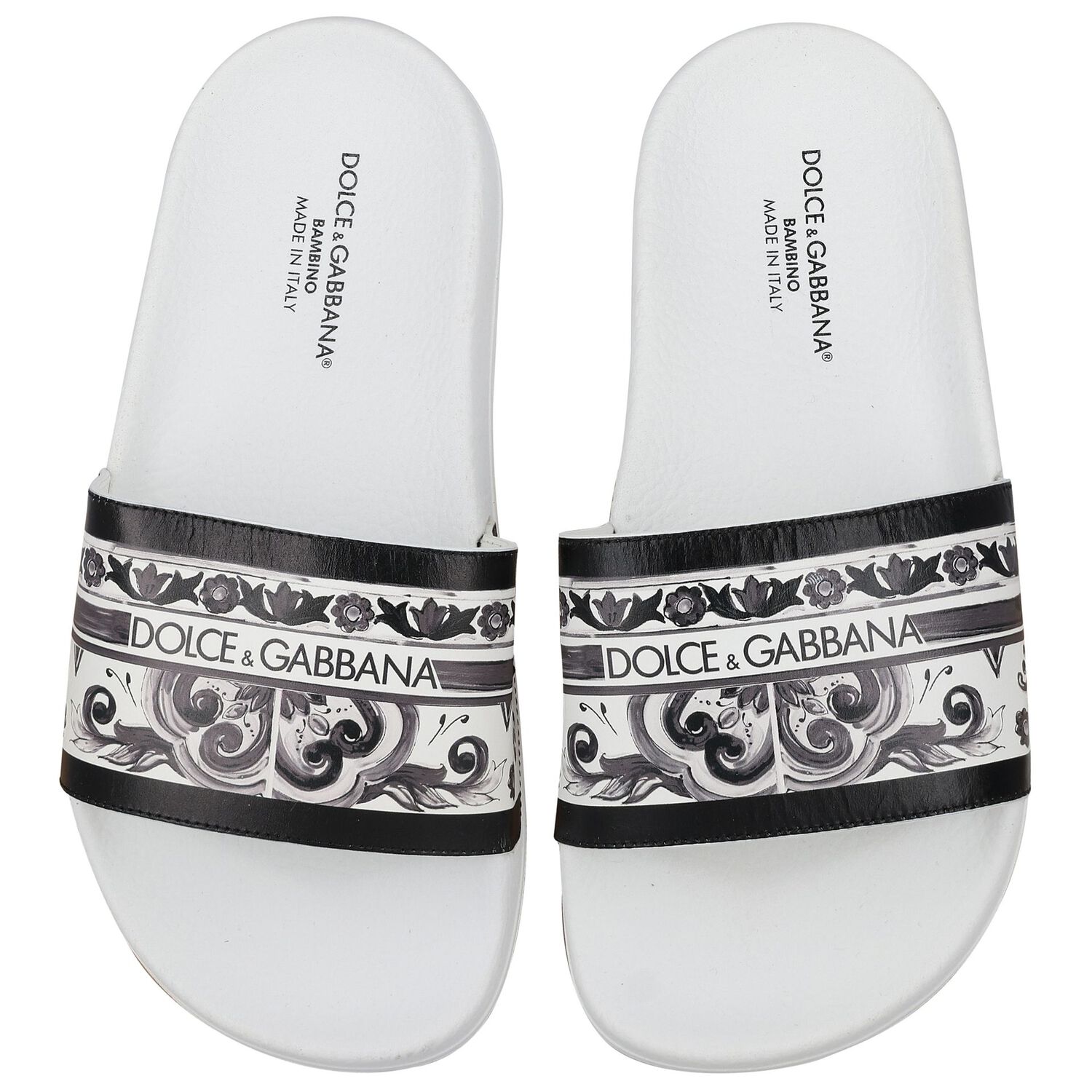 Boys White & Black Majolica Sliders, 1, hi-res