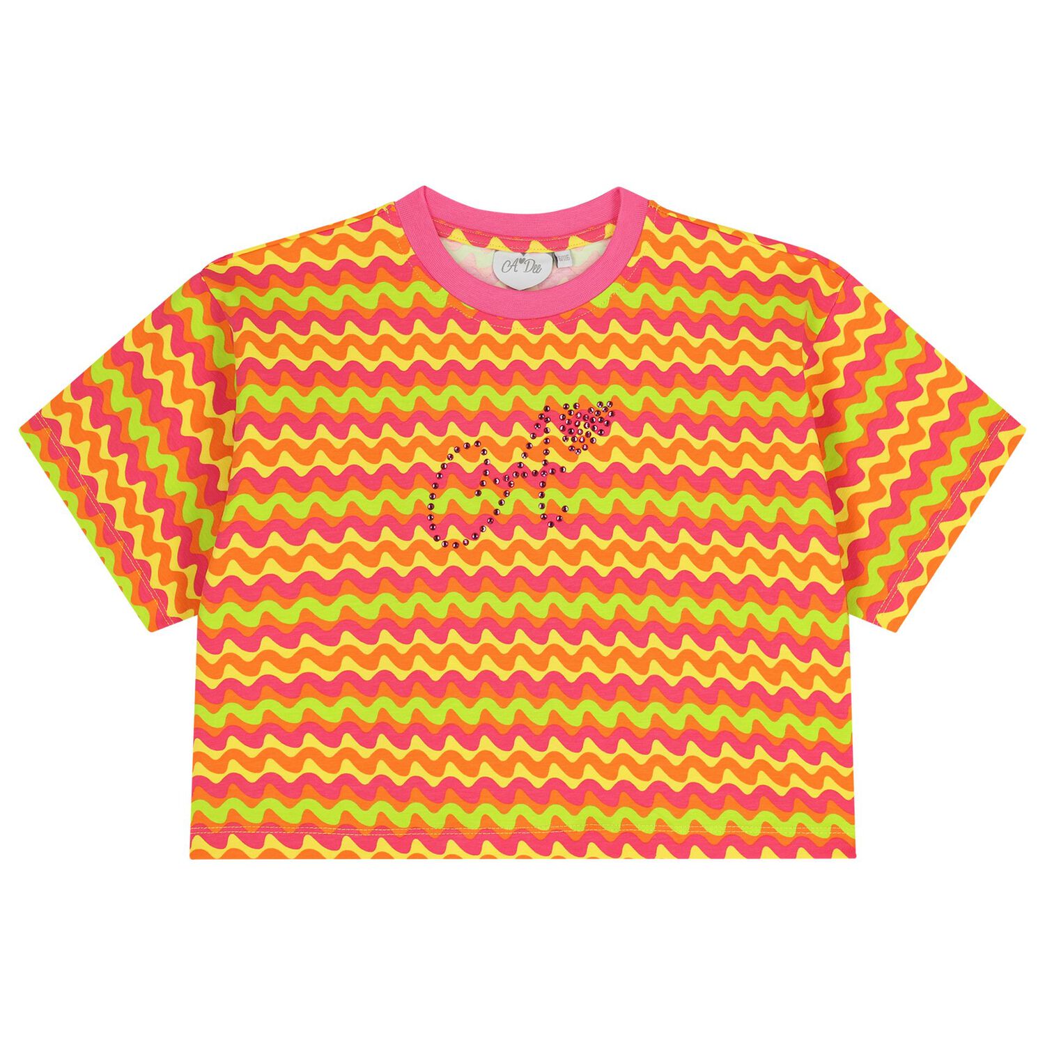 Girls Pink, Orange & Yellow Striped Leggings Set, 1, hi-res