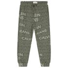 Boys Green Logo Joggers, 1, hi-res