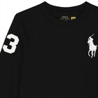 Boys Black Logo Long Sleeve Top, 1, hi-res