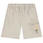 Beige Lion King Logo Shorts, 1, hi-res
