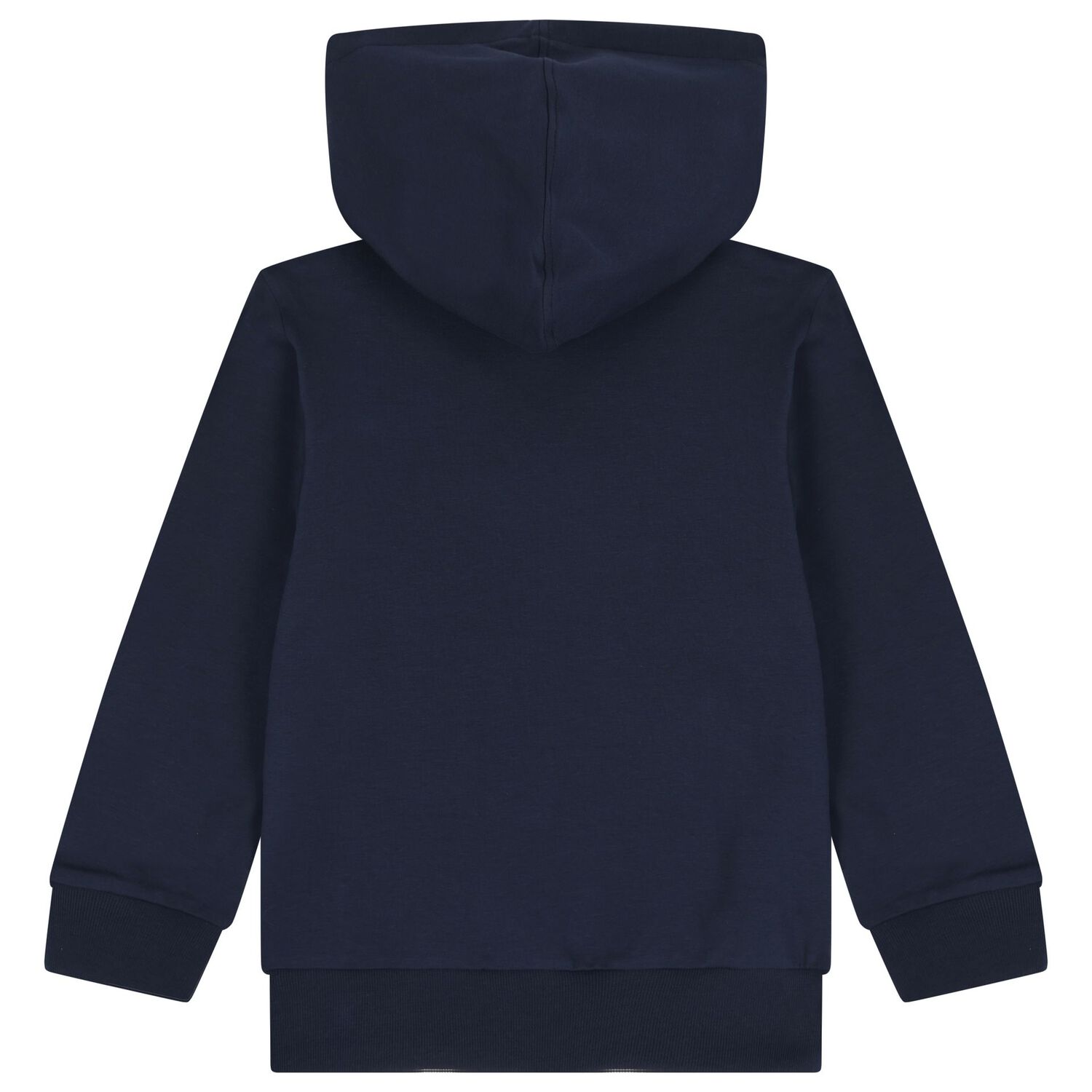 Boys Navy Blue Logo Hooded Top, 1, hi-res