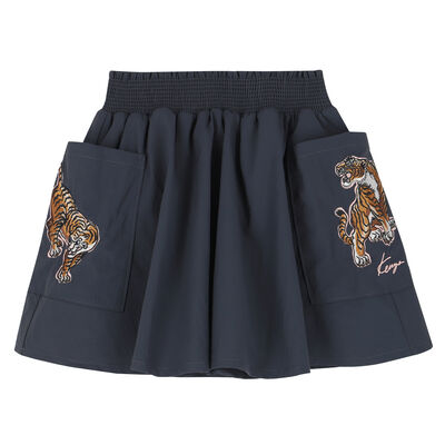 Girls Grey Tiger Skirt