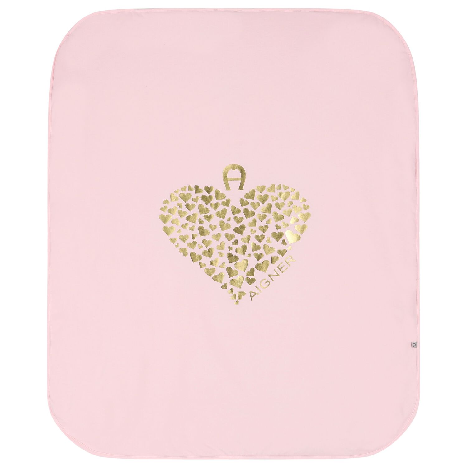Baby Girls Pink & Gold Heart Logo Blanket, 2, hi-res image number null