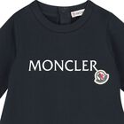 Baby Boys Navy Blue Logo Romper, 1, hi-res