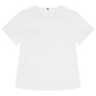 Girls White Logo T-Shirt, 2, hi-res