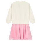 Girls Ivory & Pink Tulle Dress, 1, hi-res