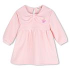 Younger Girls Pink Bow Dress, 1, hi-res