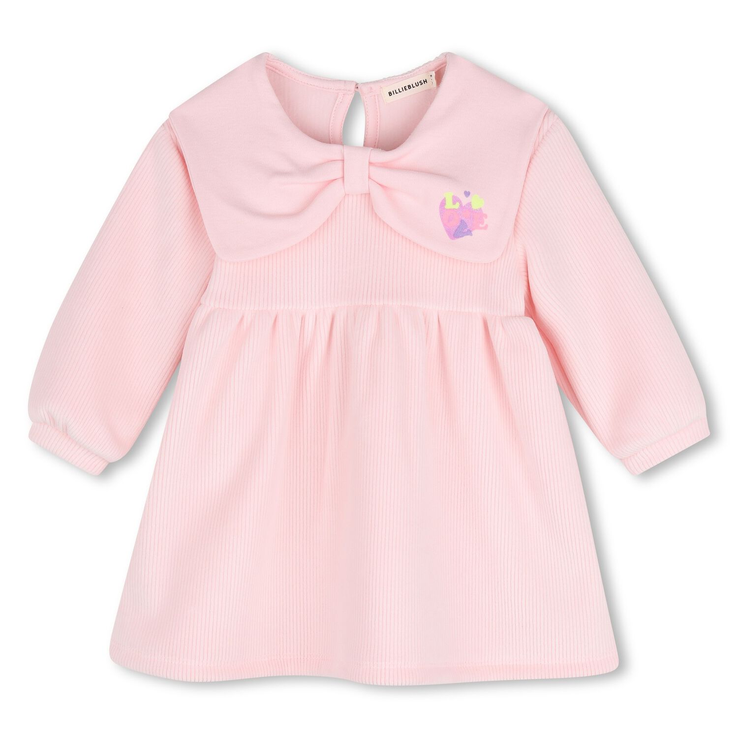Younger Girls Pink Bow Dress, 1, hi-res