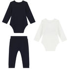 Baby Boys Navy & White Logo Gift Set, 1, hi-res