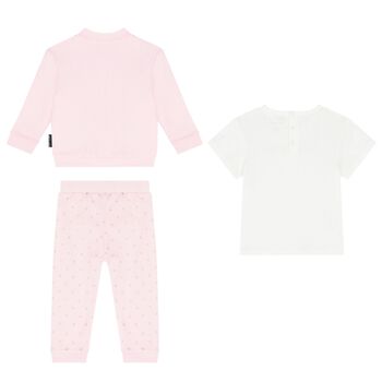 Younger Girls Pink Logo Tracksuit Set