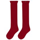 Girls Red Jacquard Socks, 1, hi-res