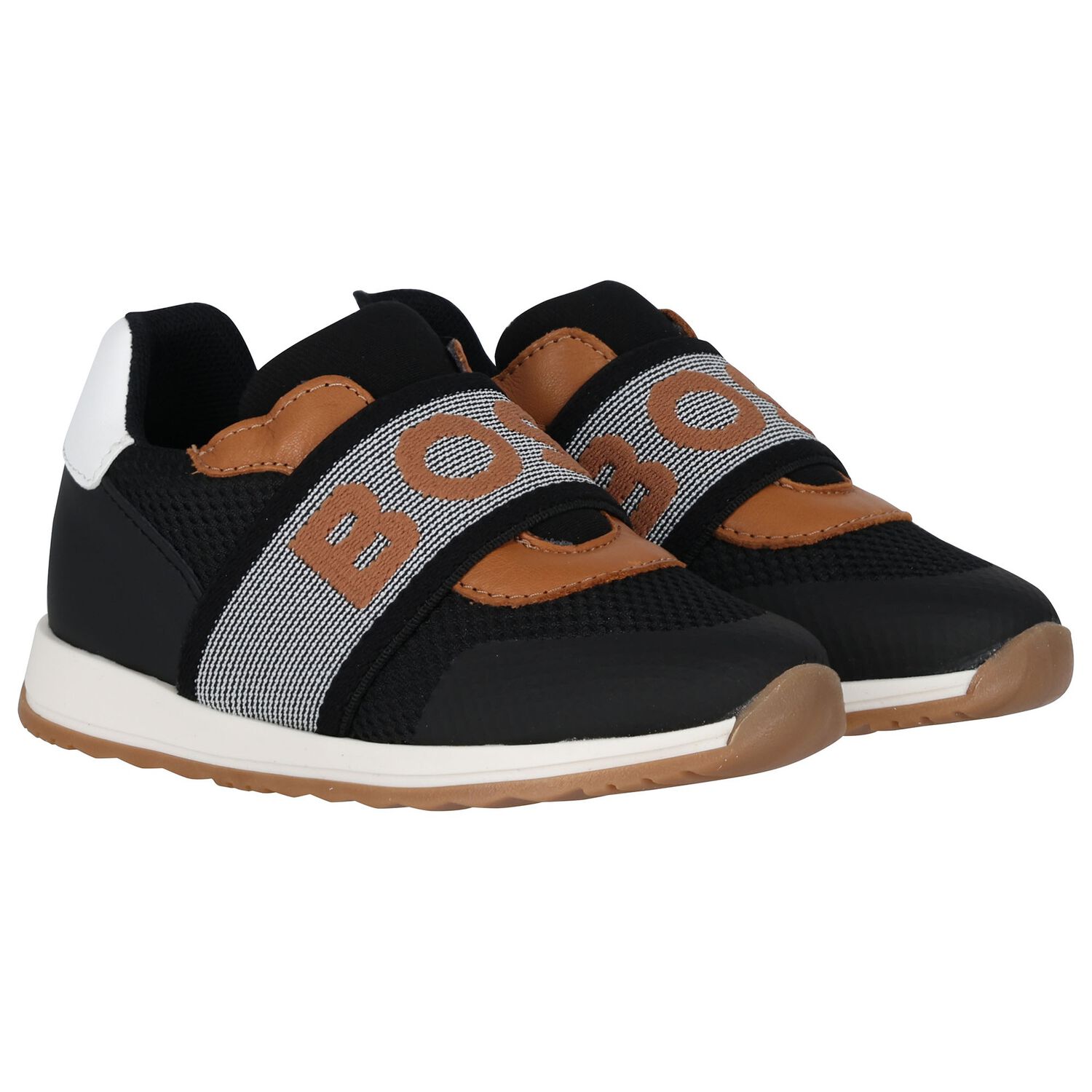 Boys Black Logo Trainers, 1, hi-res image number null