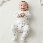 Baby Boys White Printed Babygrow, 1, hi-res