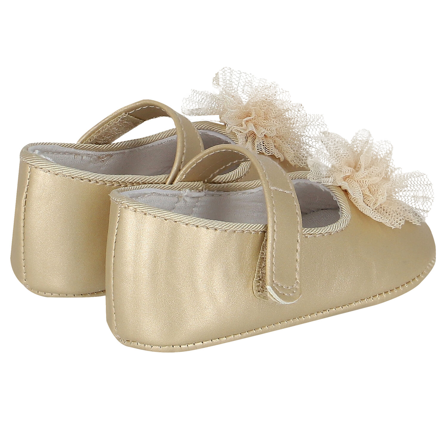 Baby Girls Gold Shoes, 1, hi-res image number null