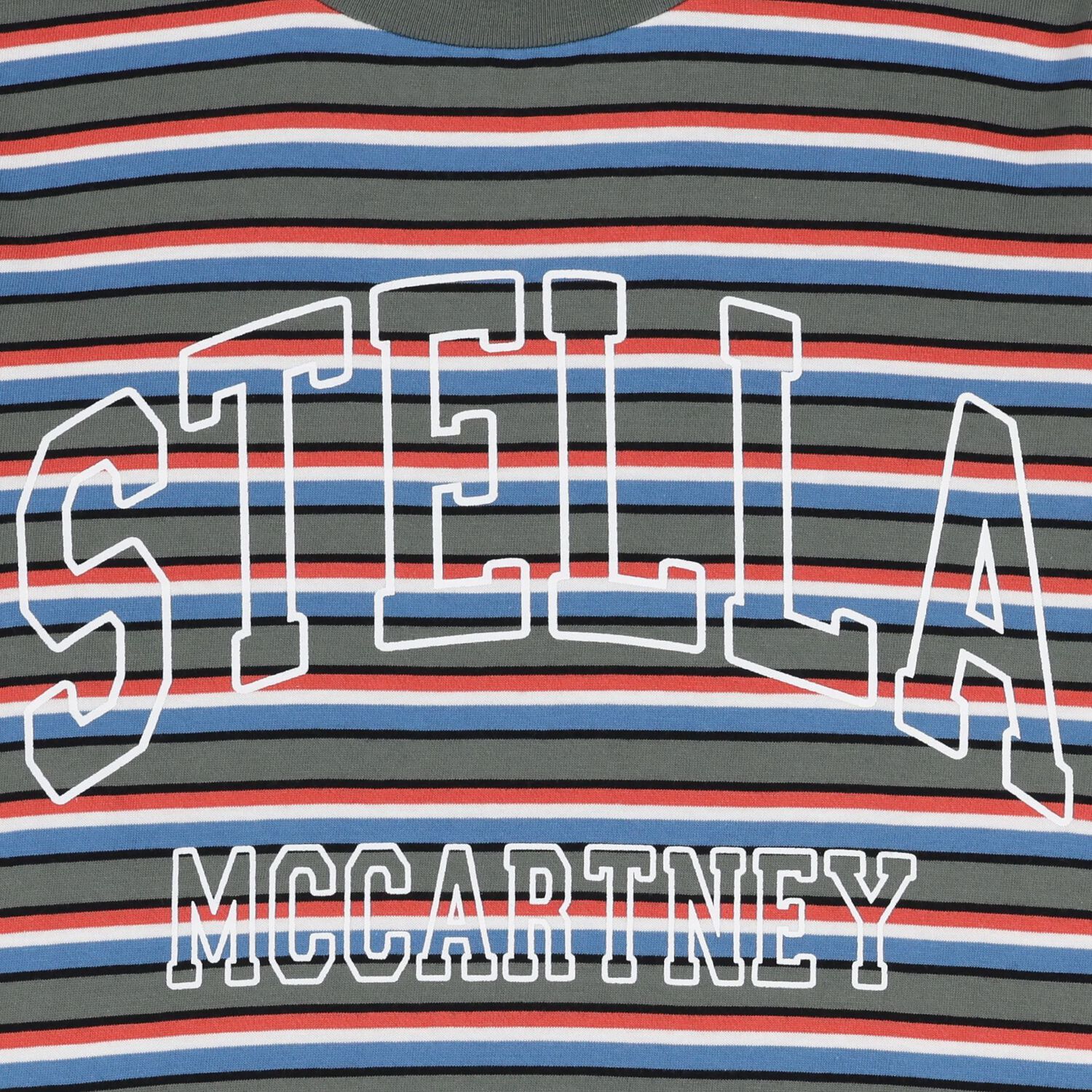 Boys Multi-Coloured Striped Logo Long Sleeve Top, 1, hi-res