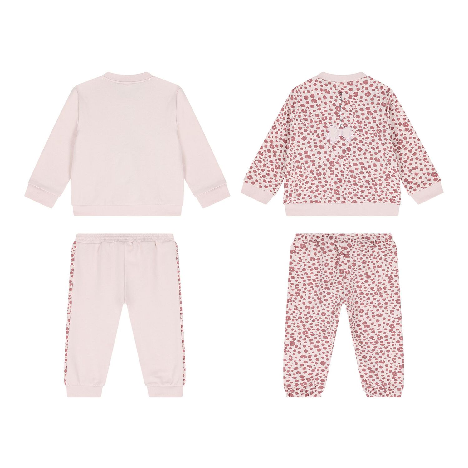 Baby Girls Pink Bow Tracksuits ( 2-Pack ), 1, hi-res