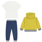 Younger Boys White & Blue Tracksuit Set ( 3 Piece ), 1, hi-res