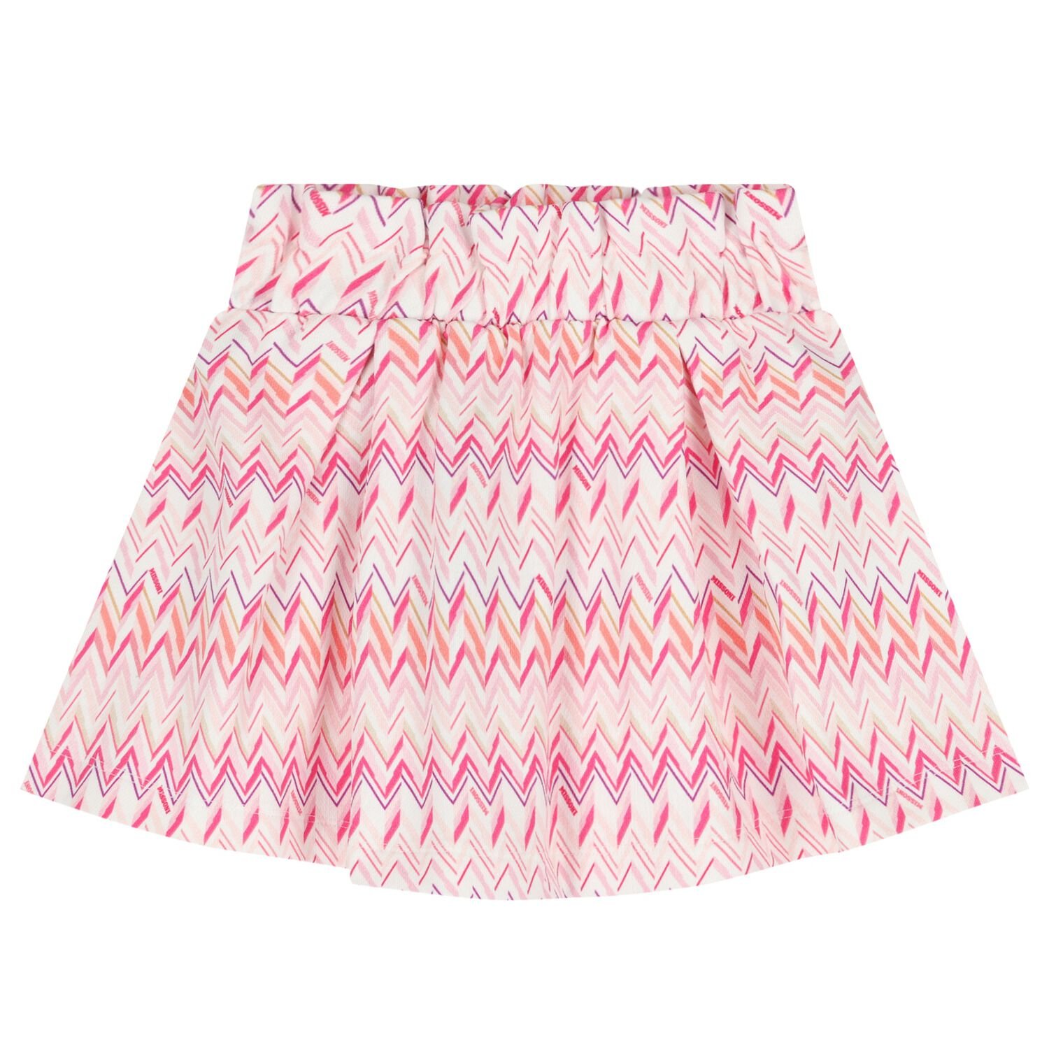 Girls White & Pink Zig Zag Skirt, 1, hi-res