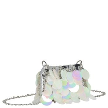 Girls Silver & Iridescent Sequin Bag