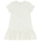 Younger Girls Ivory Logo Heart Dress, 1, hi-res