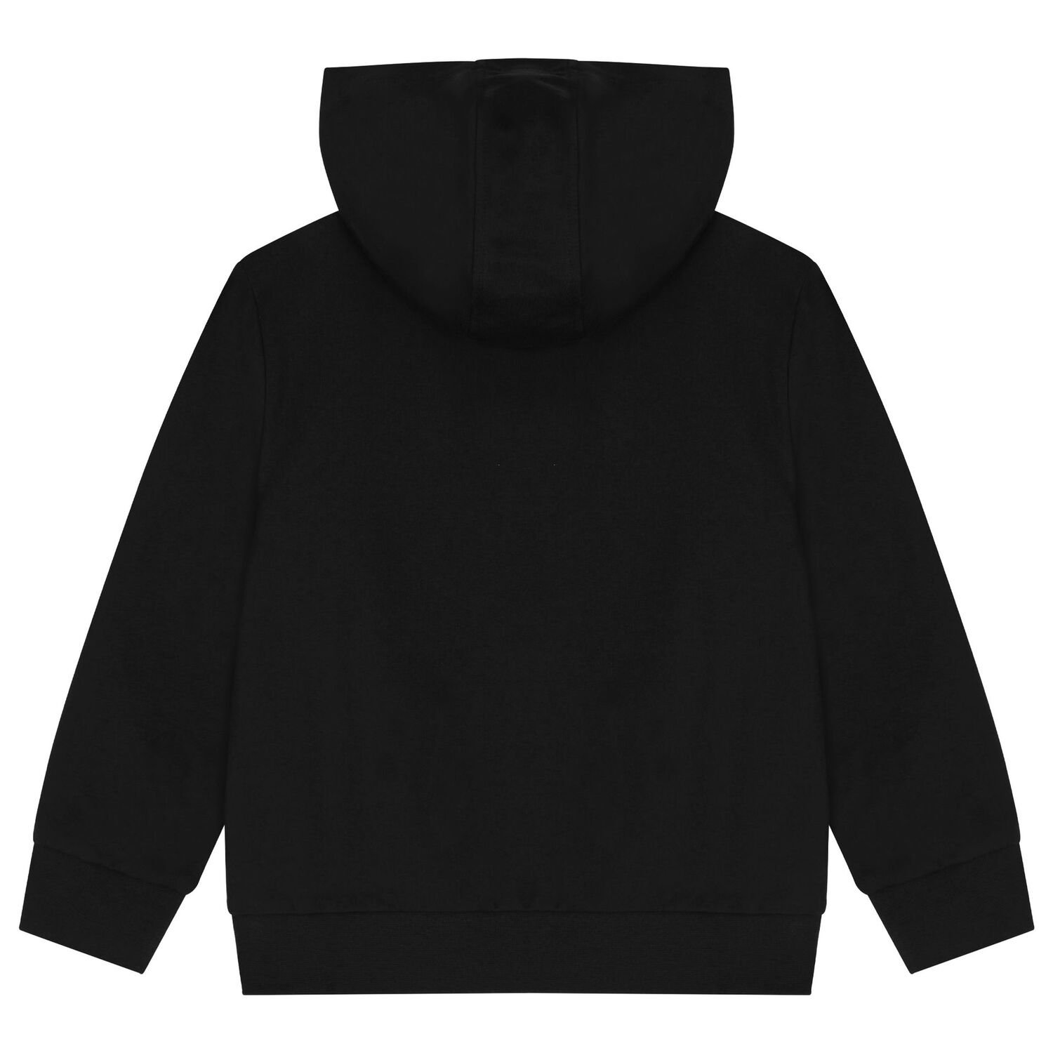 Boys Black Logo Hooded Zip Up Top, 3, hi-res