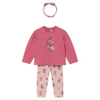 Younger Girls Pink Leggings Set