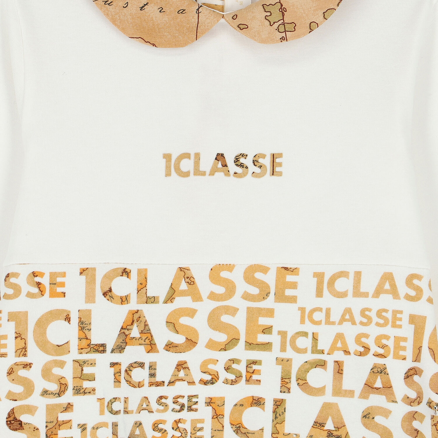 Ivory & Beige Logo Babygrow, 1, hi-res